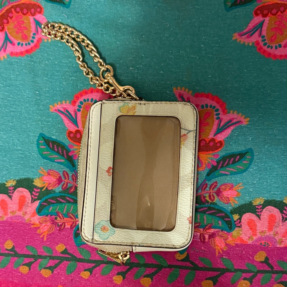 Coach Floral Print Wallet with Gold Chain - Picture 2 of 7